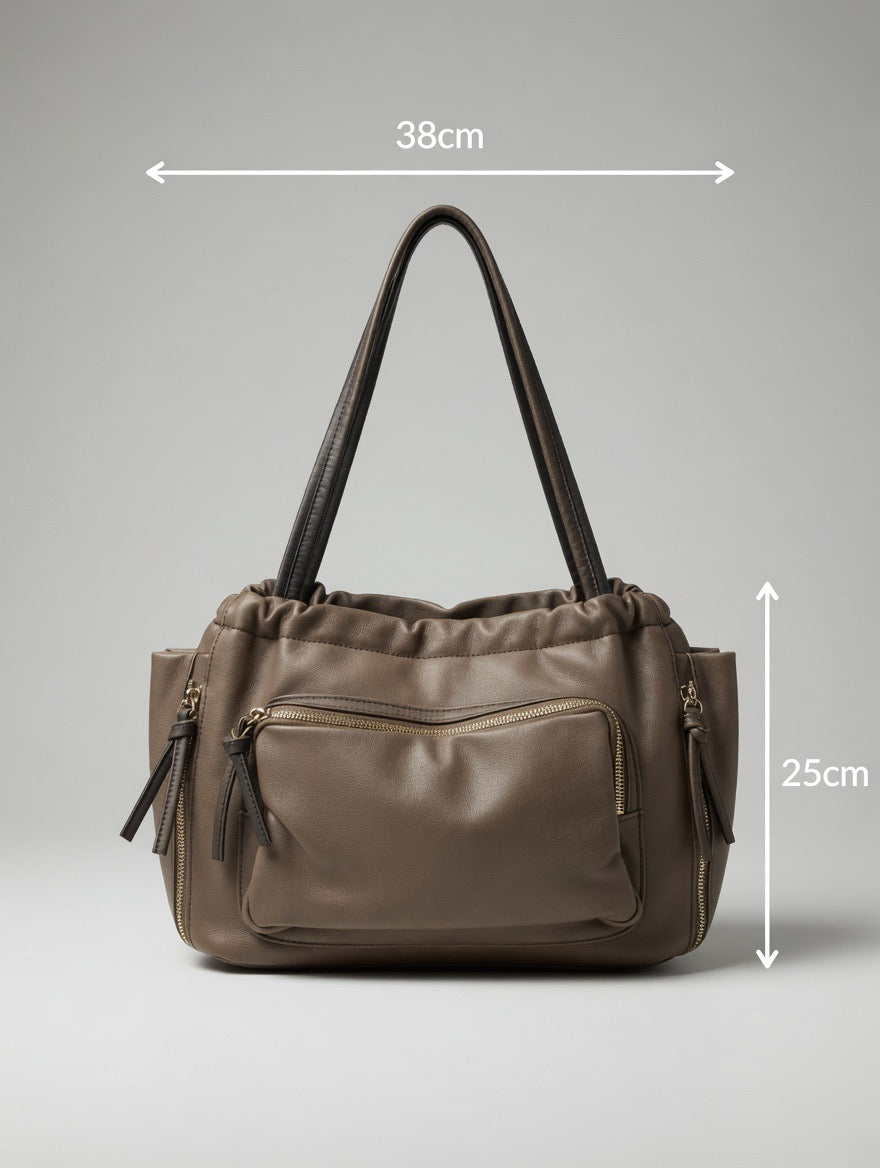 Slouchy Multi-Pocket Tote Bag