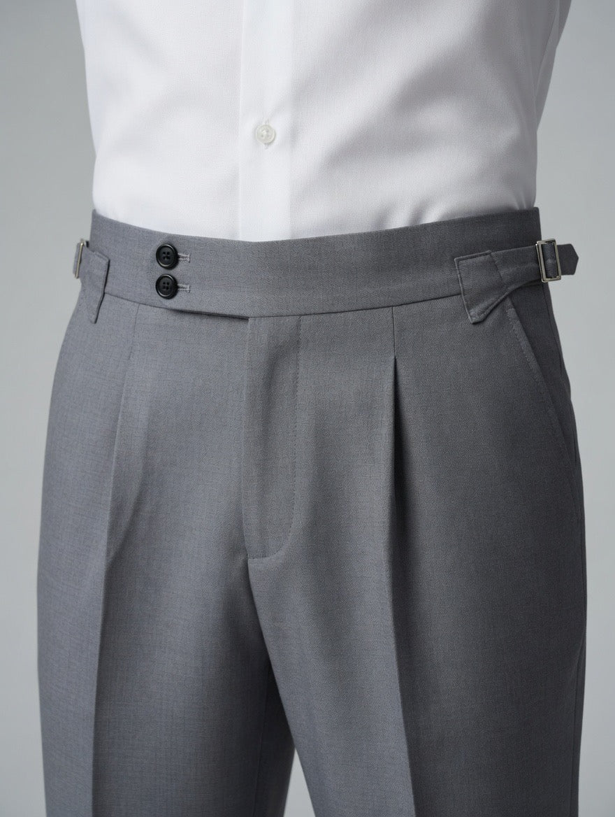 Korean double button fitted trousers