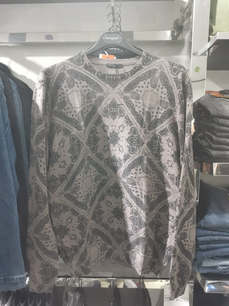 Paisley print fitted sweater