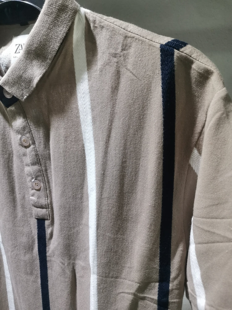 Stripe knitted polo