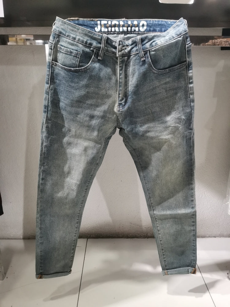 Washed Fitted Jeans