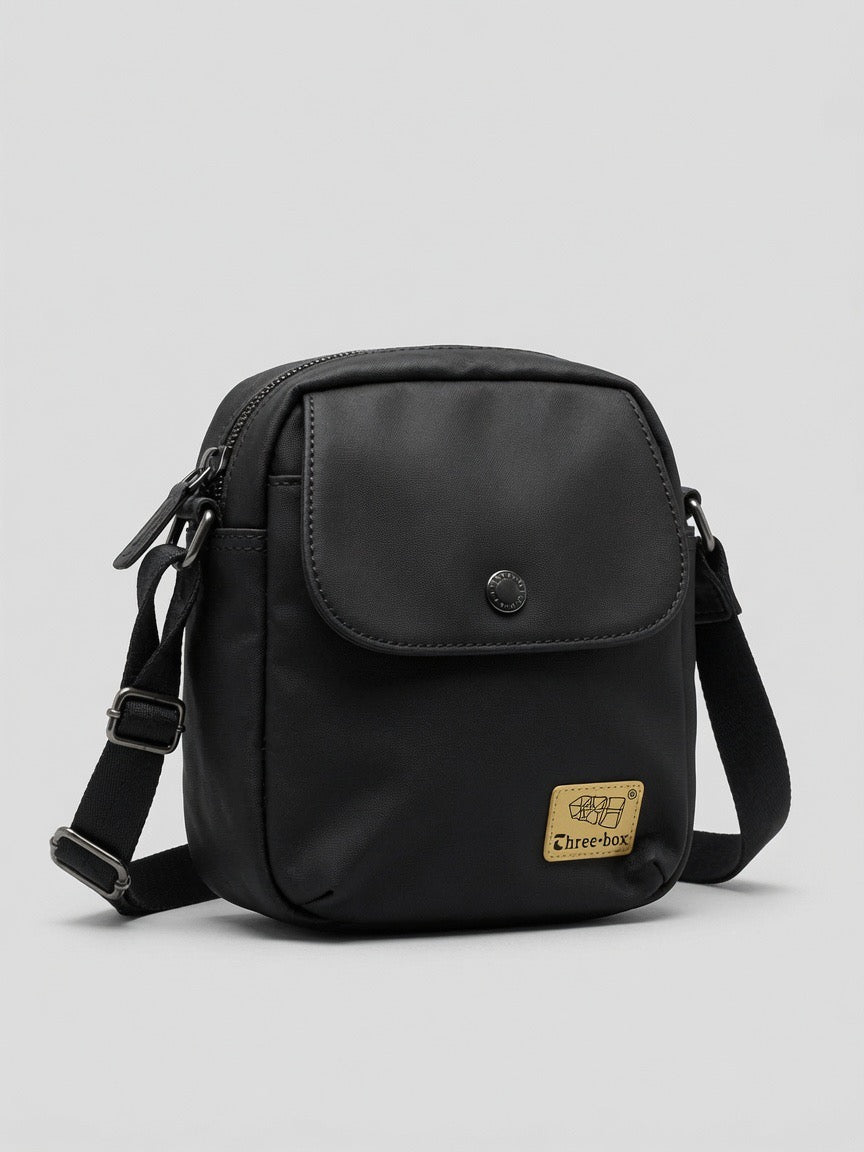 Three-Box Premium Crossbody Bag - Brown (Flap Zip Style)