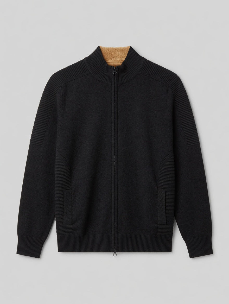 Premium Zip-Up Ribbed Sweater