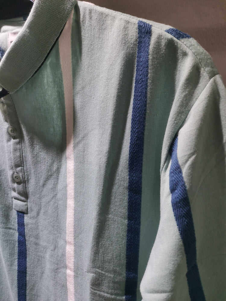 Stripe knitted polo
