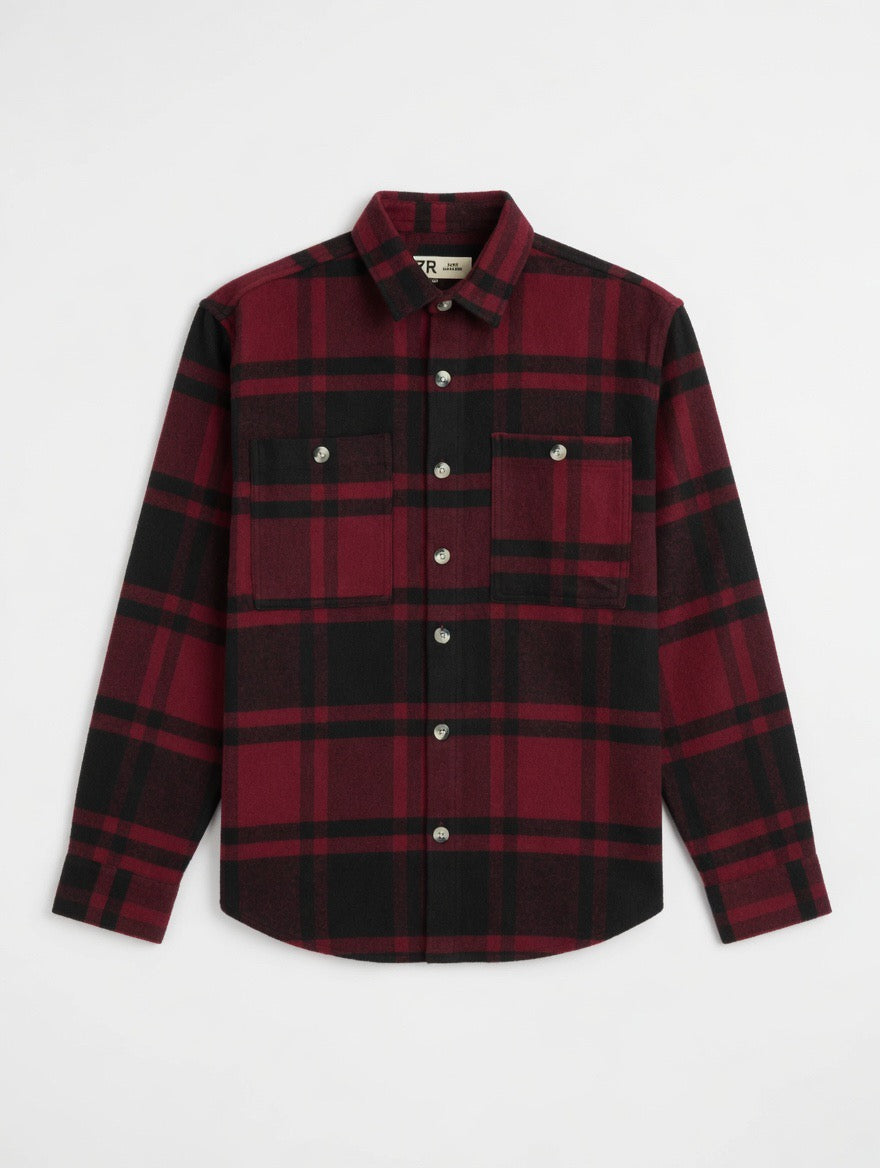 Men’s Teal Plaid Flannel Shirt | Premium Oversized Long Sleeve Button-Down Shirt