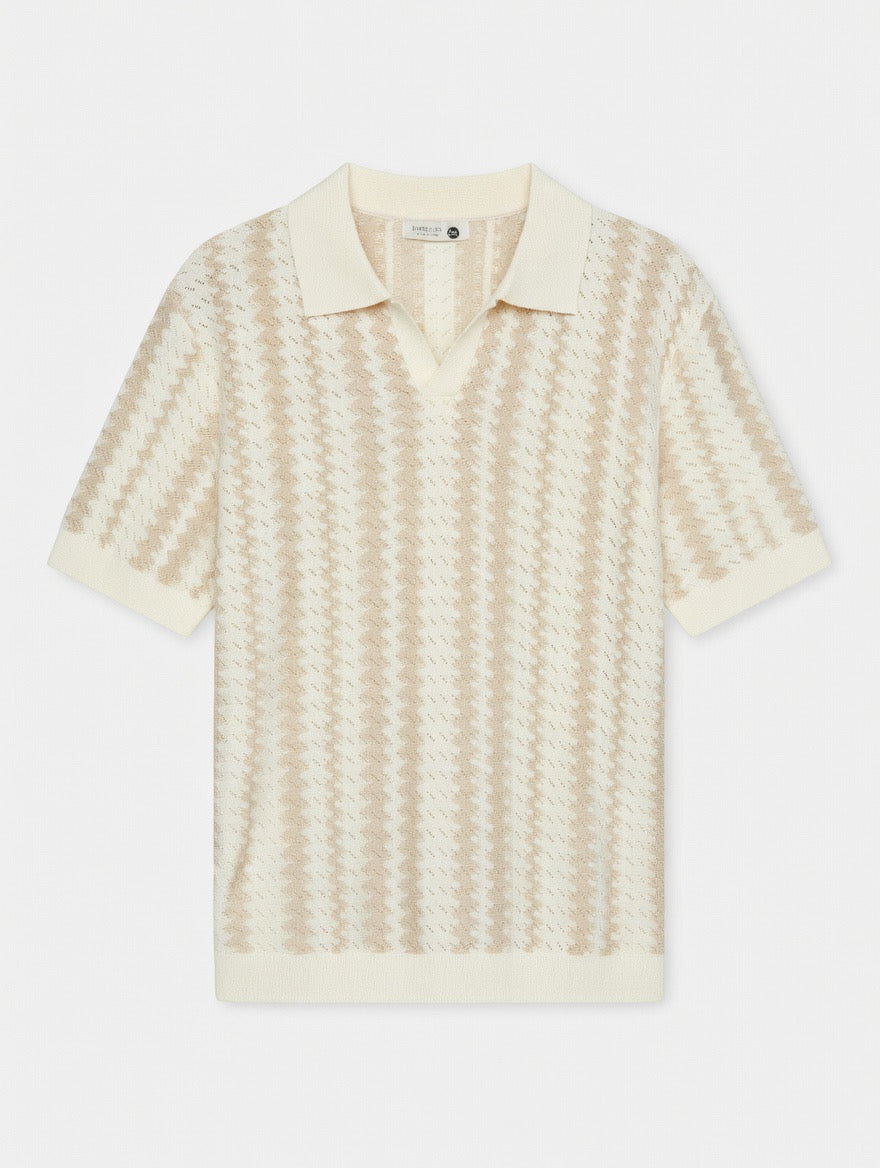 Mesh-Knit Polo Shirt