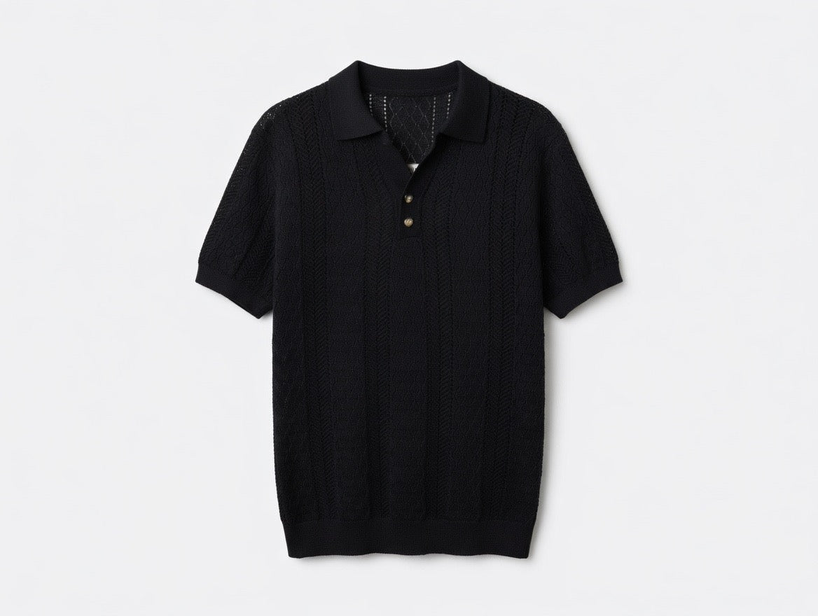 Mesh Knit Polo Shirt