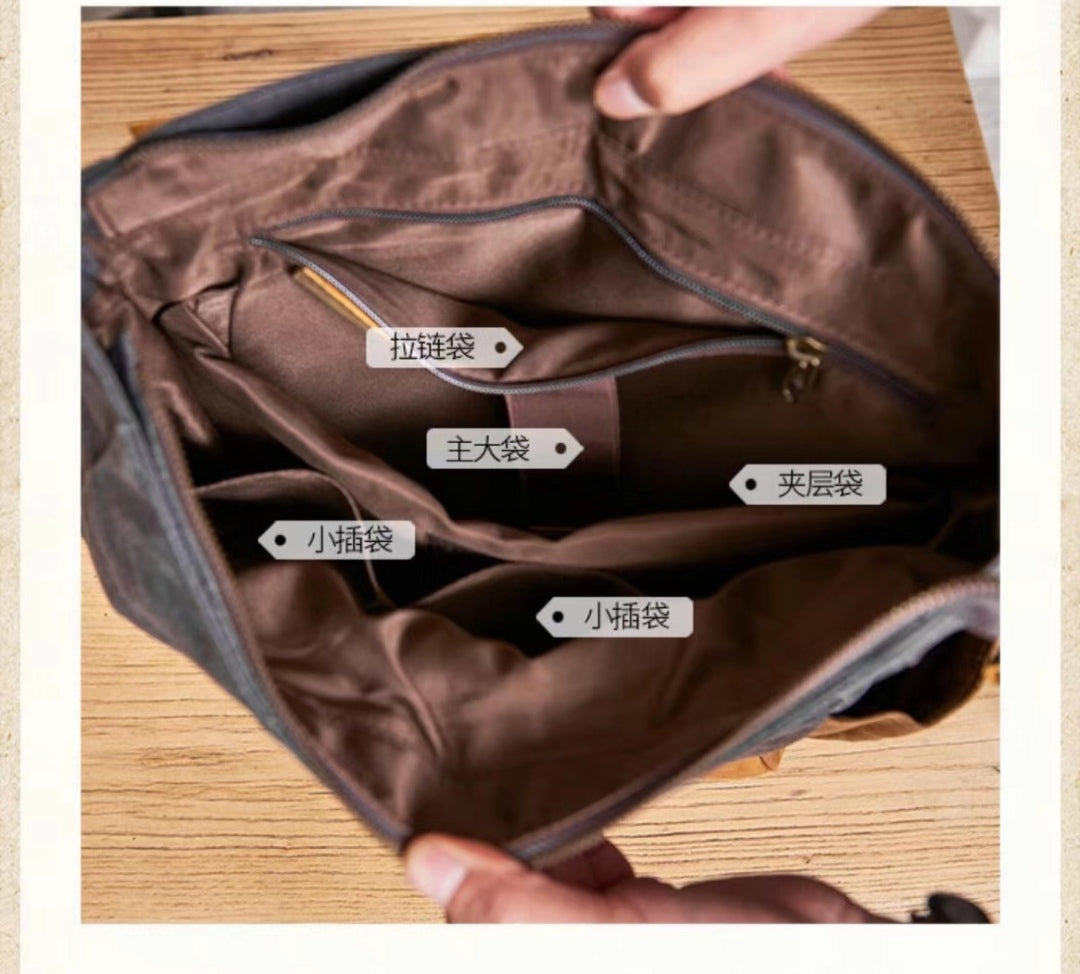 Canvas and Leather Backpack