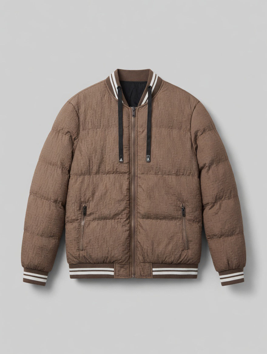 Reversible Brown Bomber Jacket