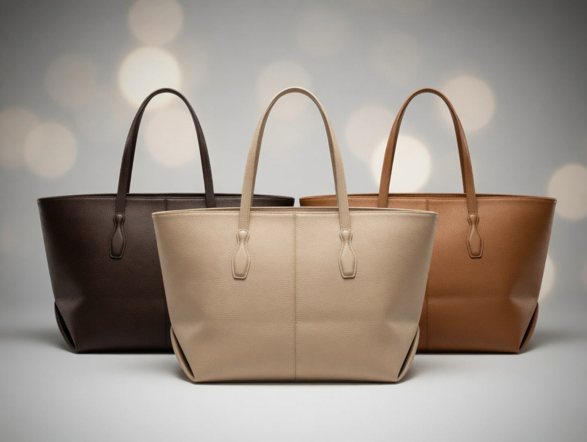 Textured Leather-Look Tote Bag