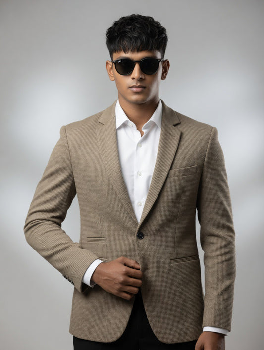 Textured Waffle Blazer
