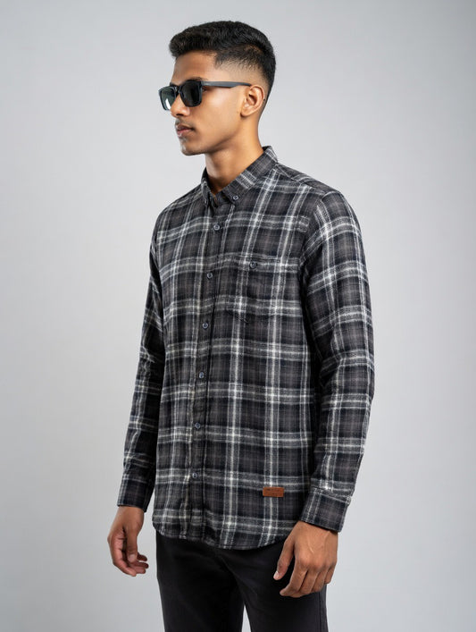 Premium Black Plaid Flannel Shirt