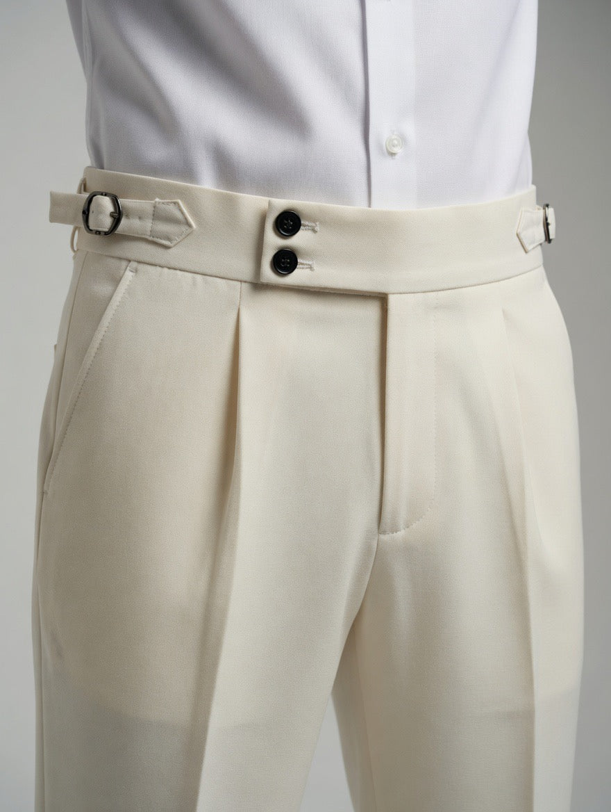Korean double button fitted trousers