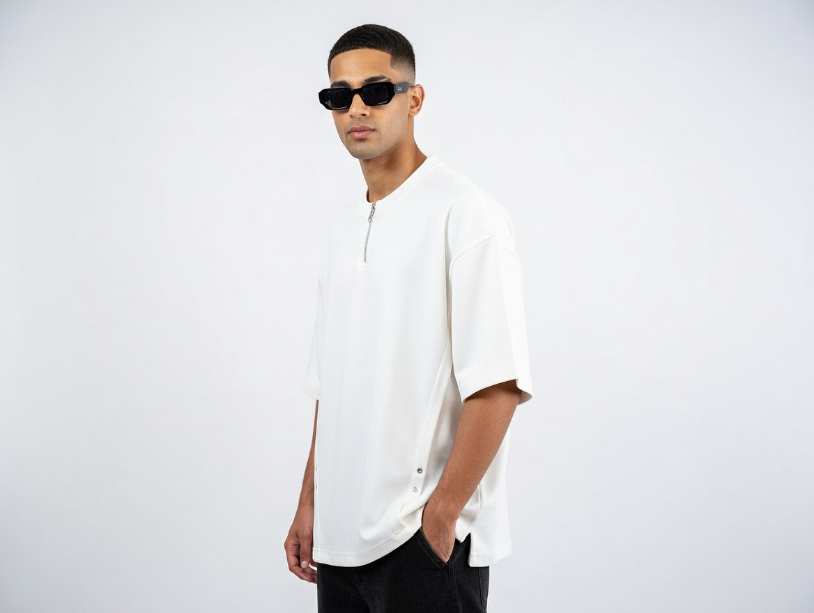 Oversized Quarter-Zip T-Shirt
