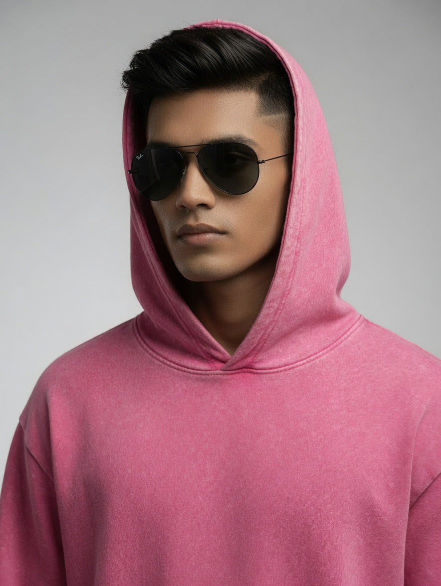 Acid-Wash Oversized Hoodie