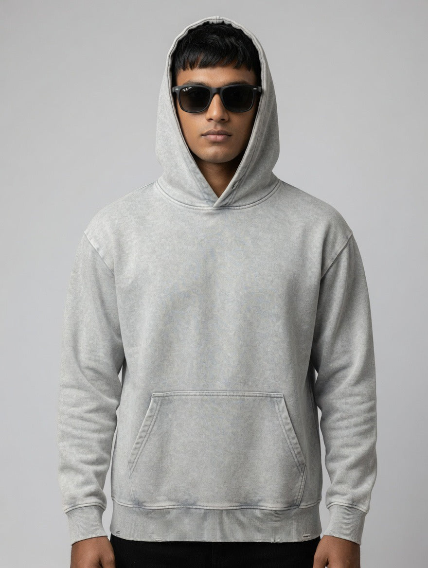 Acid-Wash Oversized Hoodie