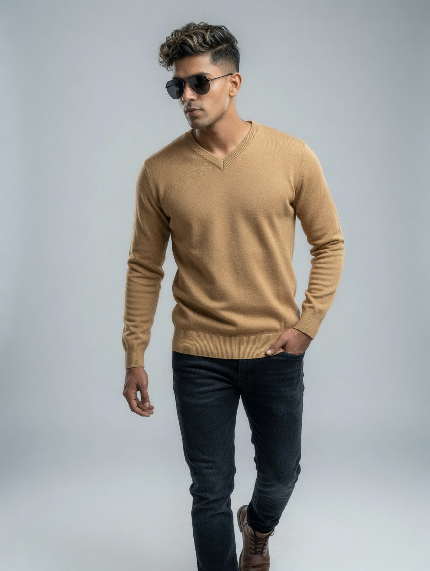V-Neck Knit Sweater