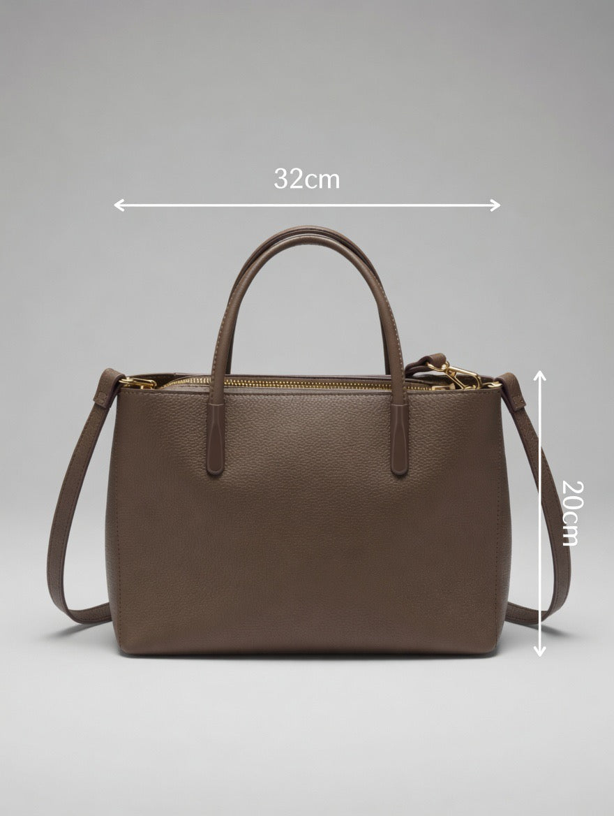Signature Pebbled Faux Leather Tote Bag