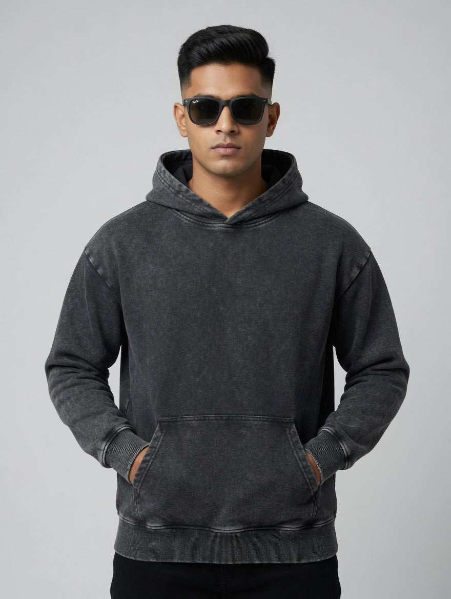 Acid-Wash Oversized Hoodie