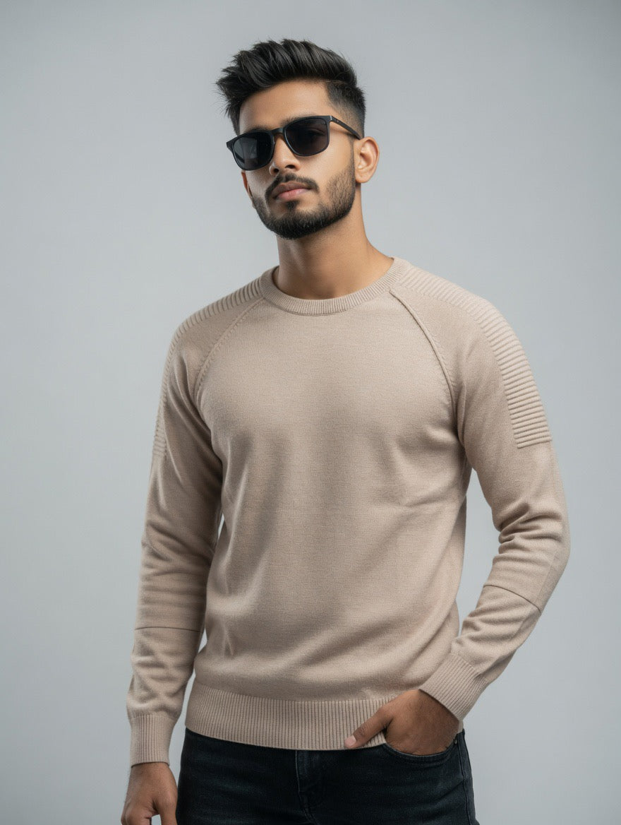 Premium Ribbed Crew Neck Sweater