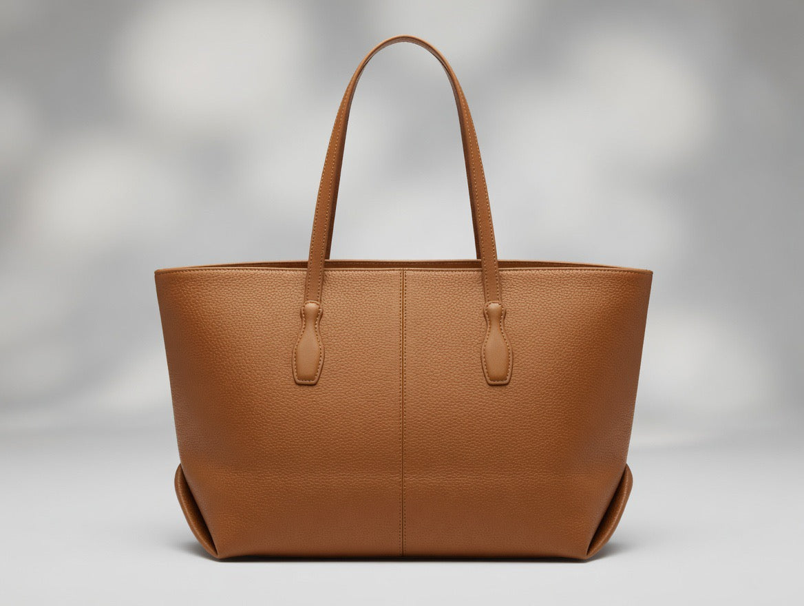 Textured Leather-Look Tote Bag