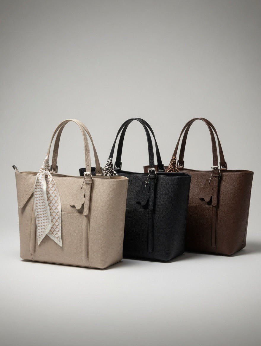 Premium Pebbled Structured Tote Bag