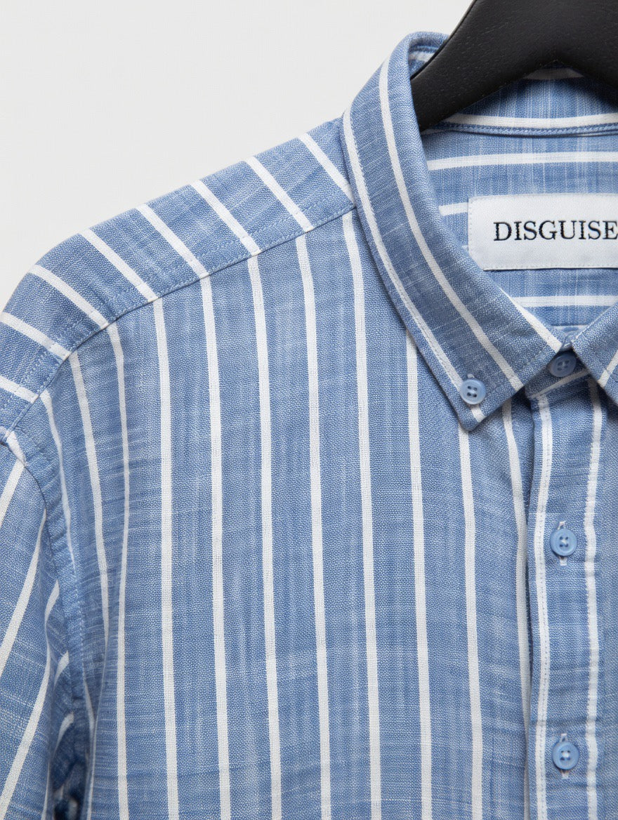 Striped Linen Button-Down Shirt