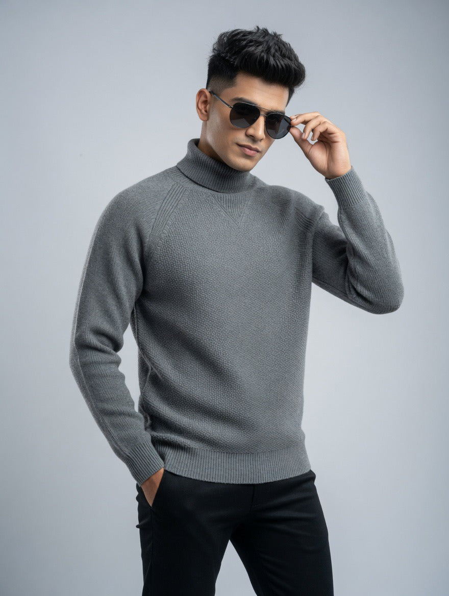 Premium Ribbed Turtleneck Sweater