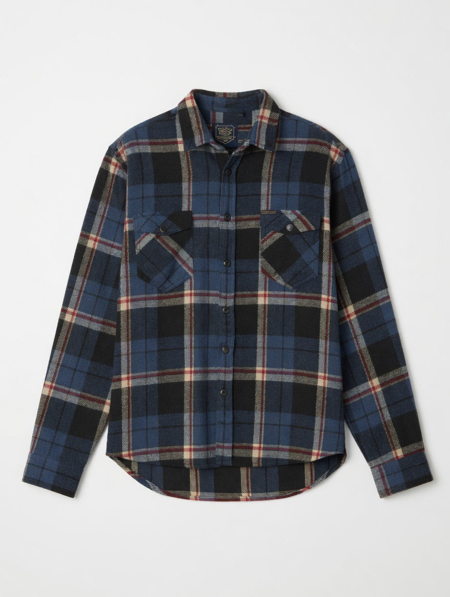 Men’s Teal Plaid Flannel Shirt | Premium Oversized Long Sleeve Button-Down Shirt