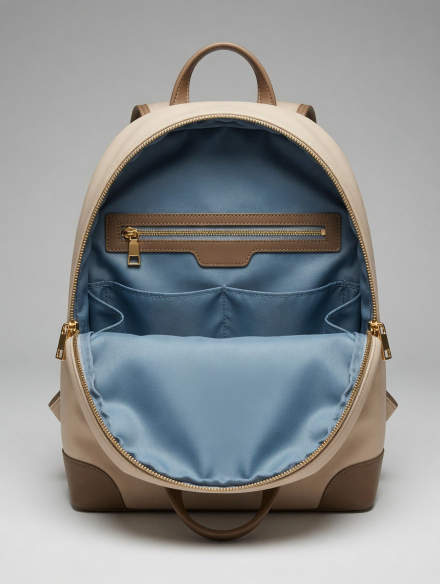 Elegant Two-Tone Lady Backpack