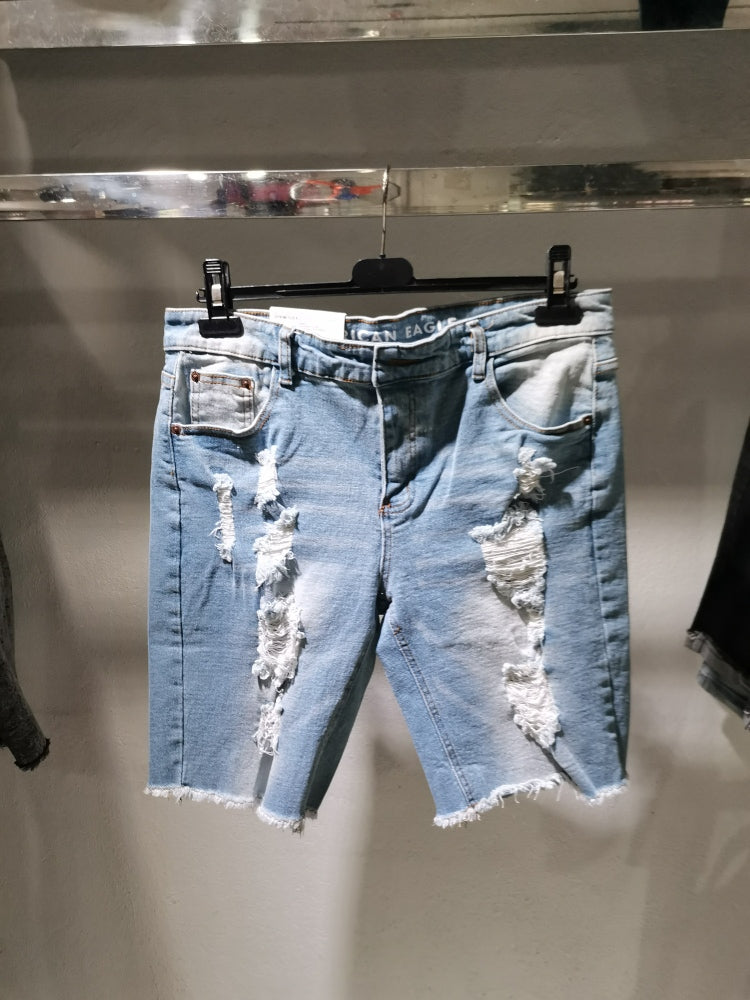 Ripped denim shorts