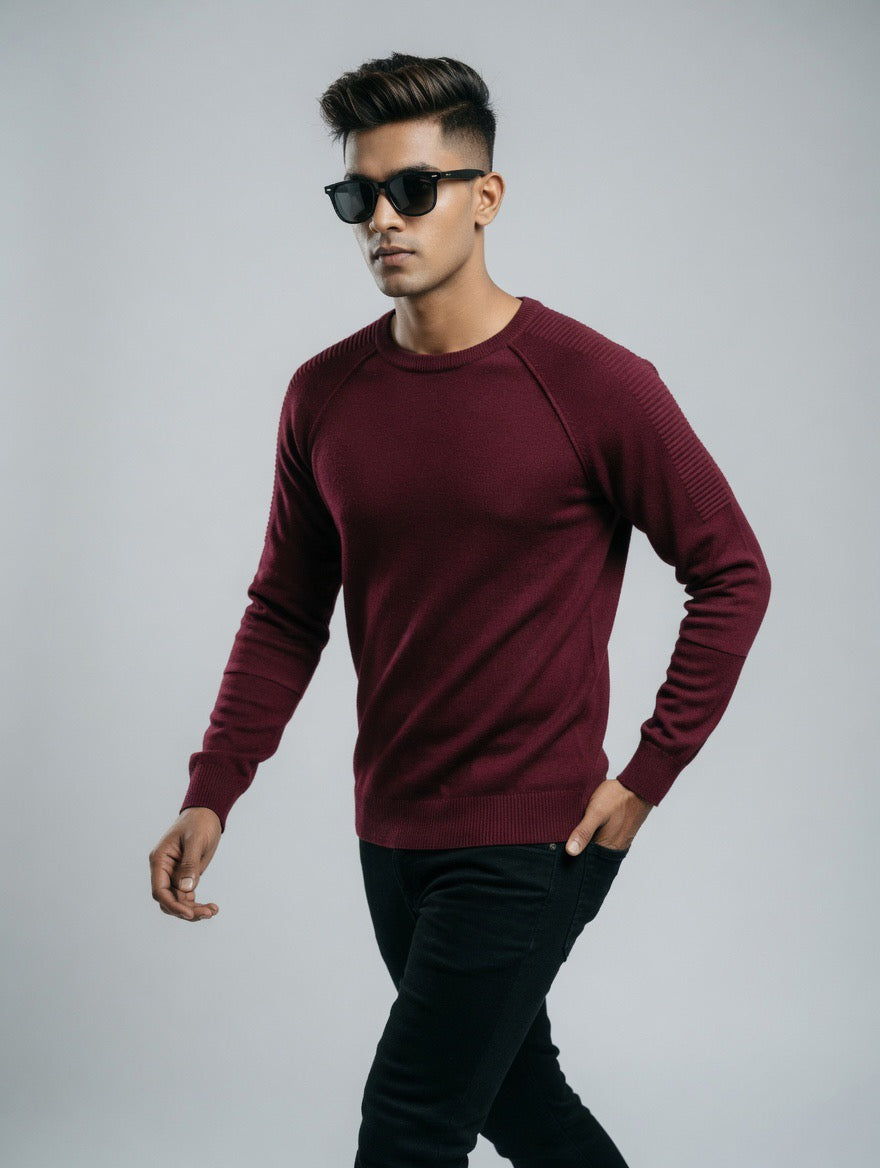 Premium Ribbed Crew Neck Sweater