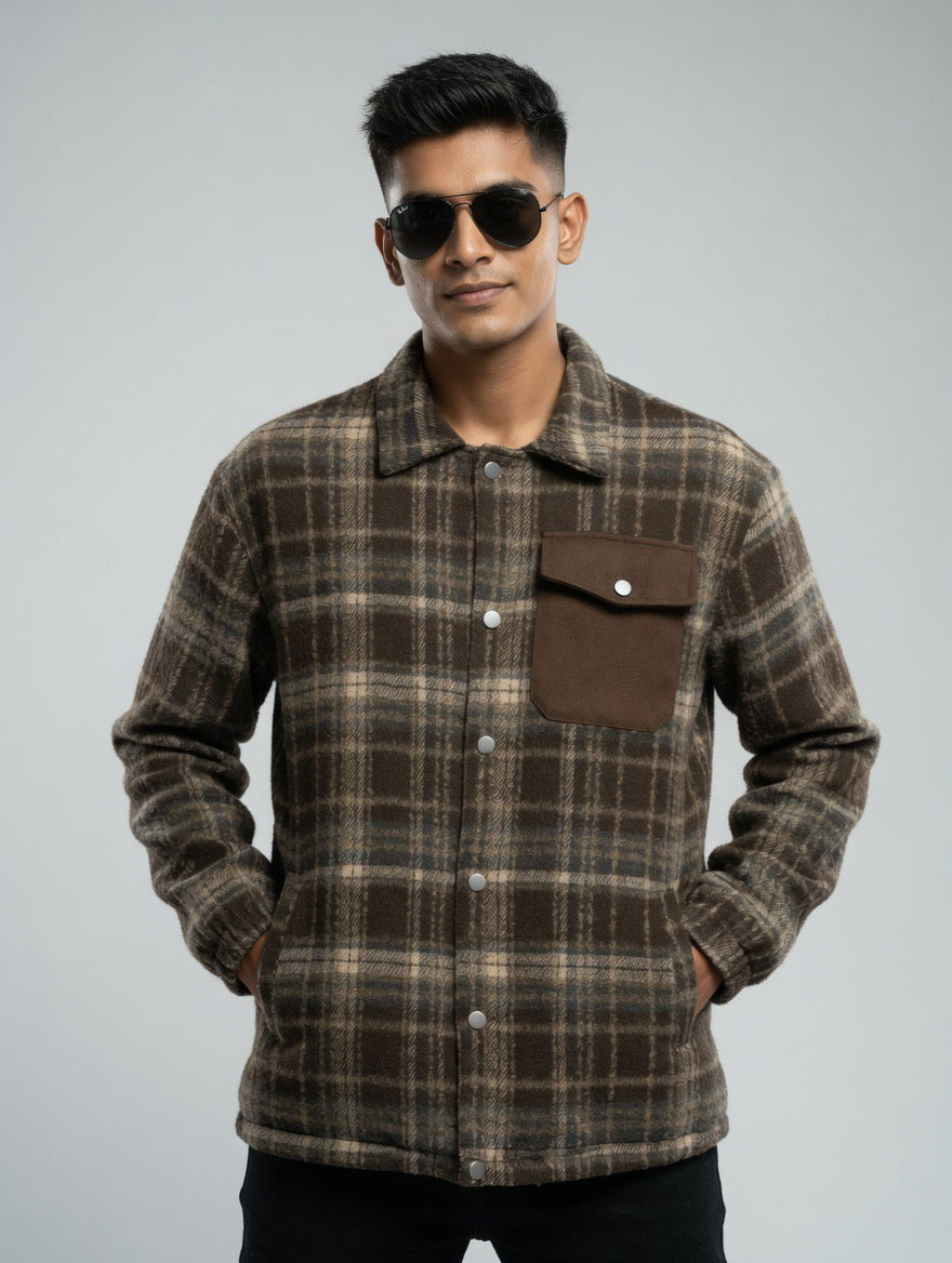 Oversized Houndstooth Shacket