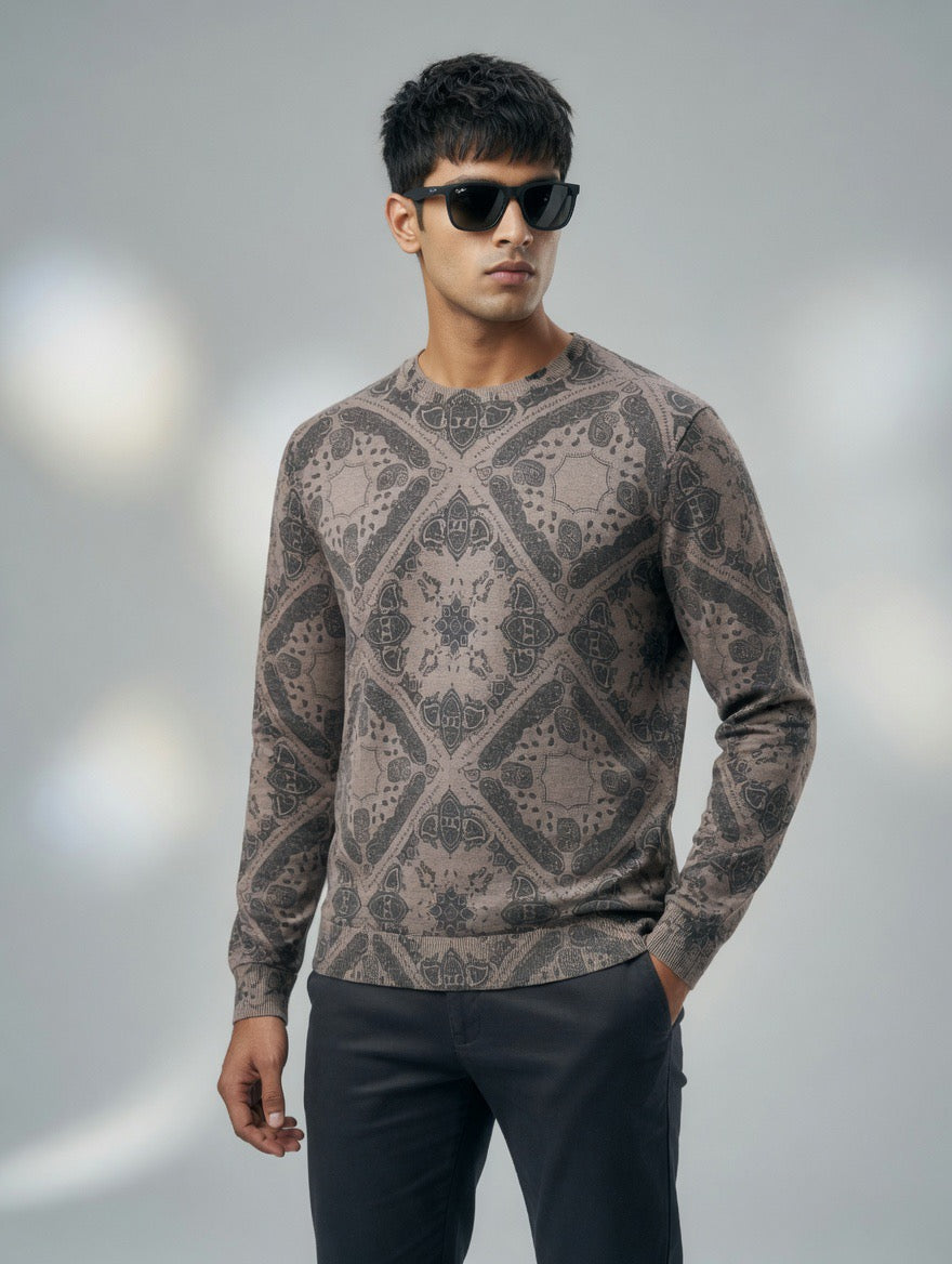 Paisley Pattern Crewneck Sweatshirt