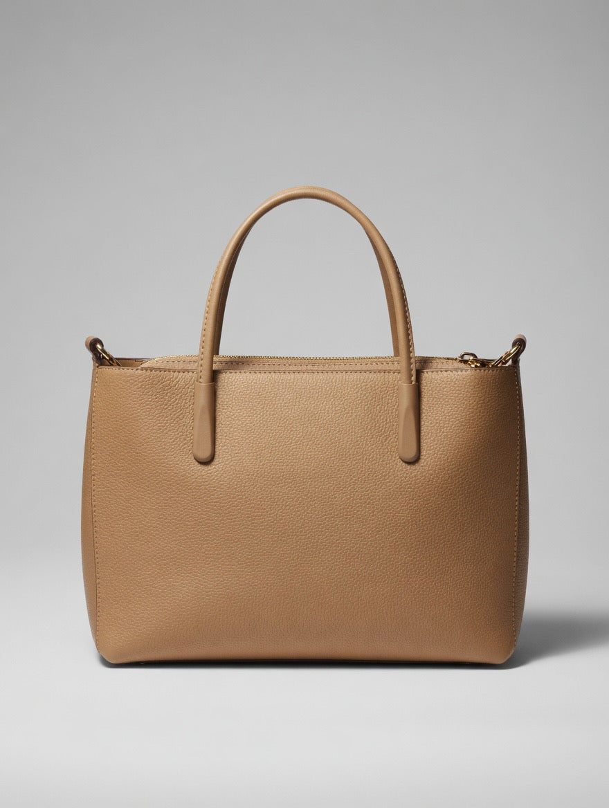 Signature Pebbled Faux Leather Tote Bag