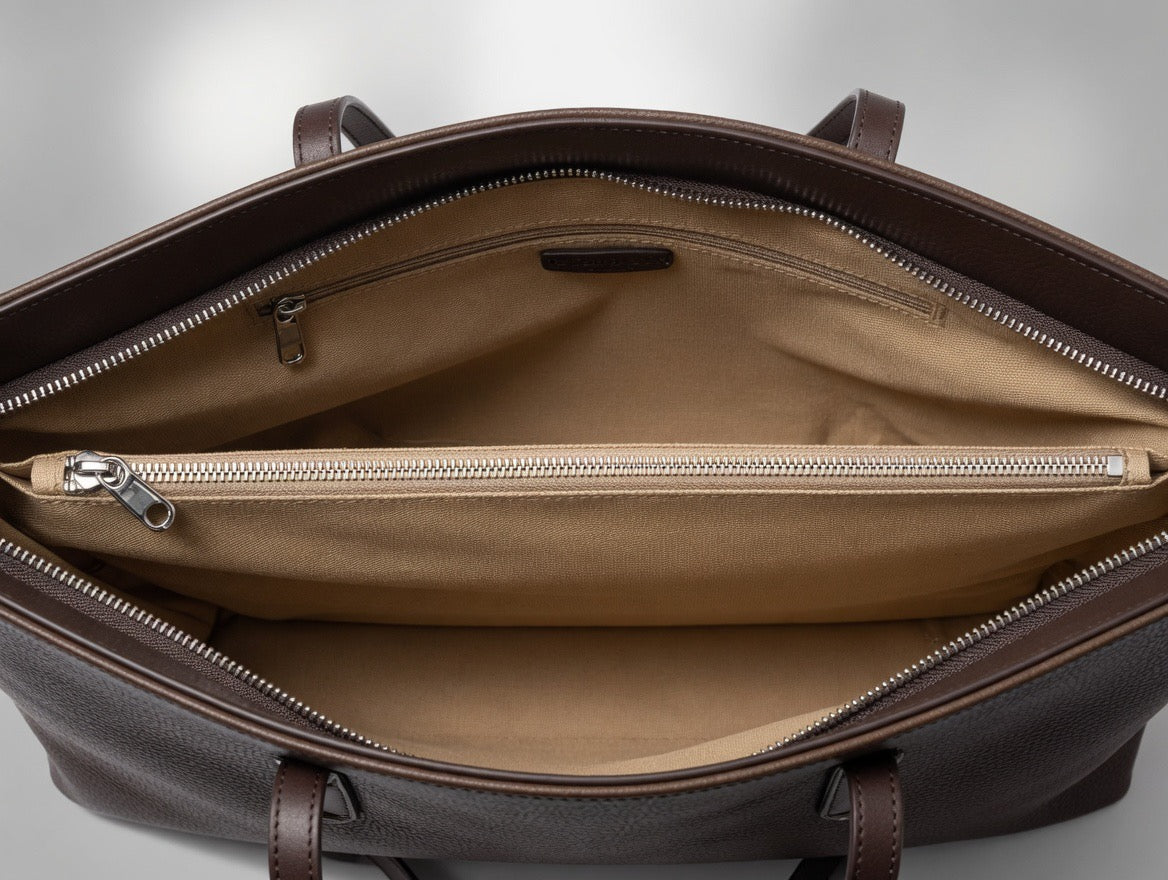 Textured Leather-Look Tote Bag