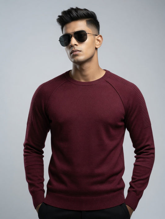 Premium Ribbed Crew Neck Sweater