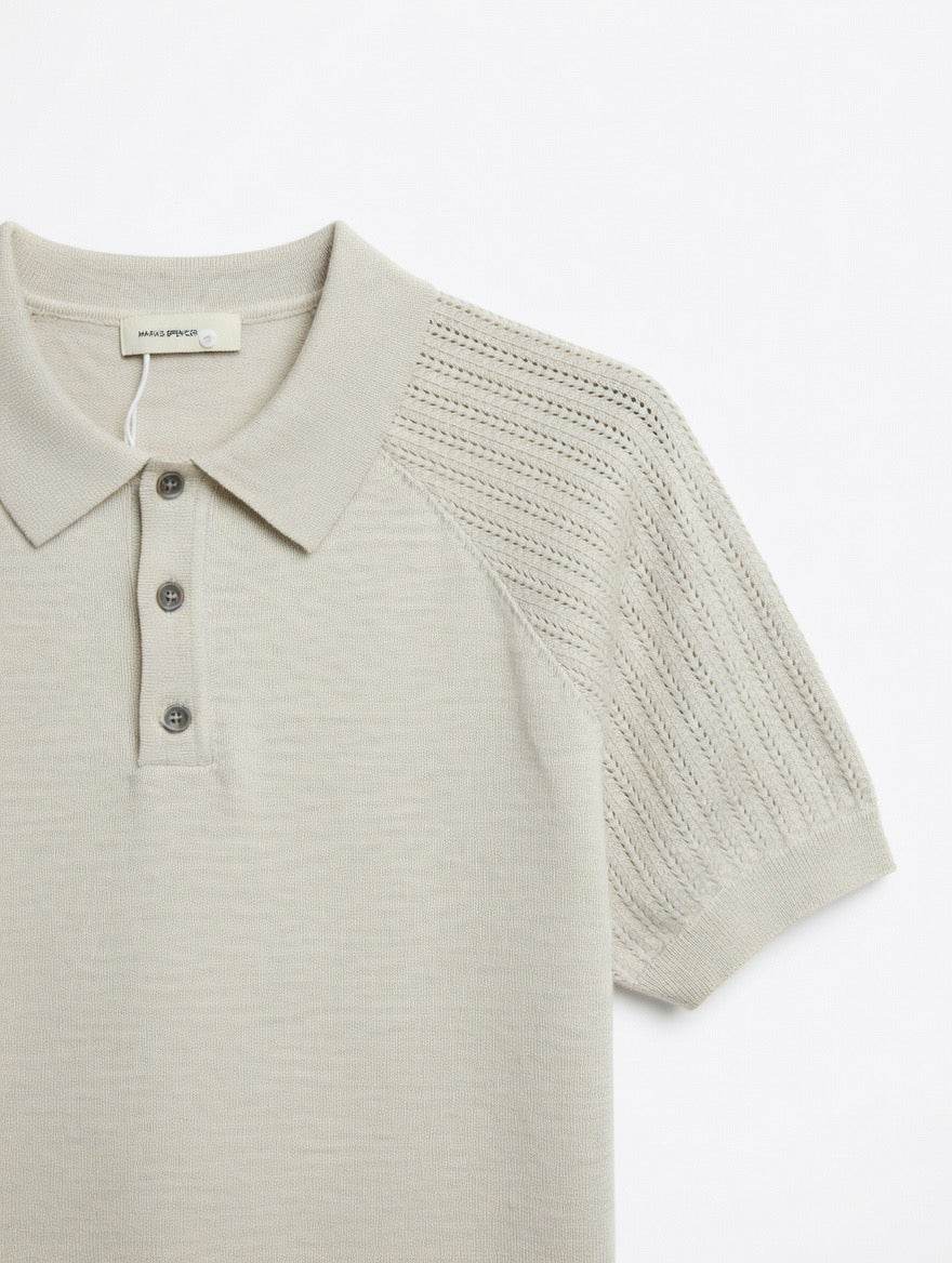 Knit Polo Shirt | Premium Textured Short Sleeve Polo