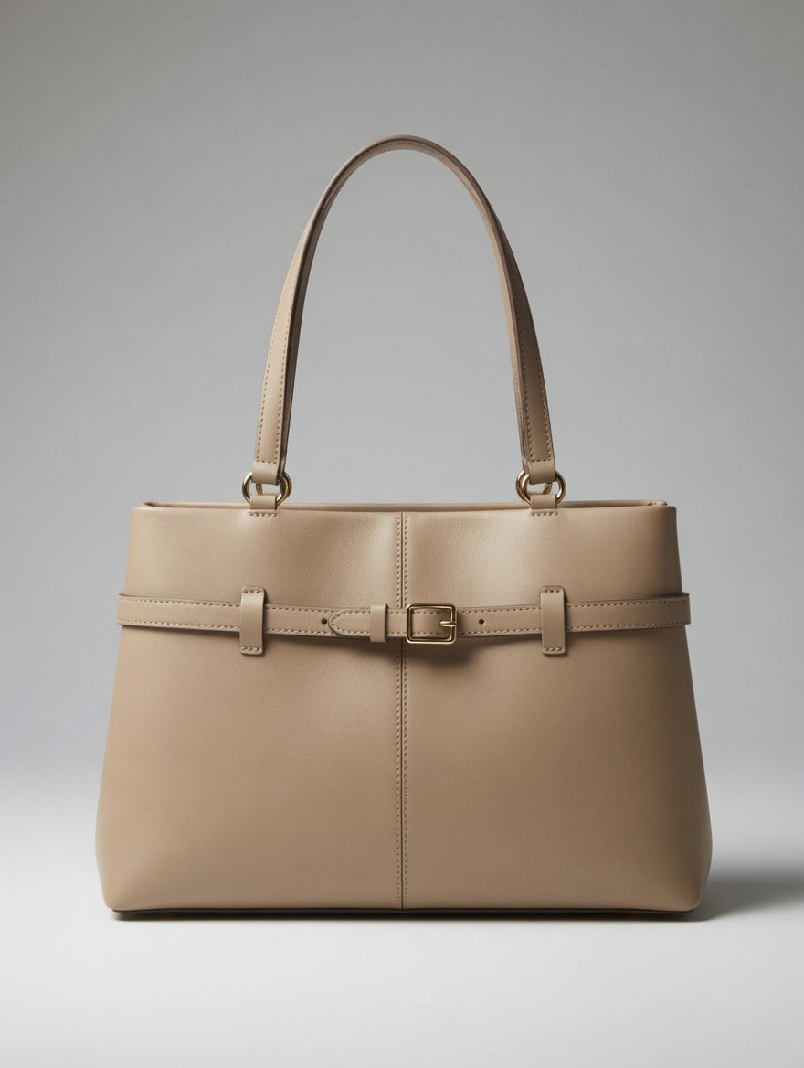 Structured Belt Tote Bag