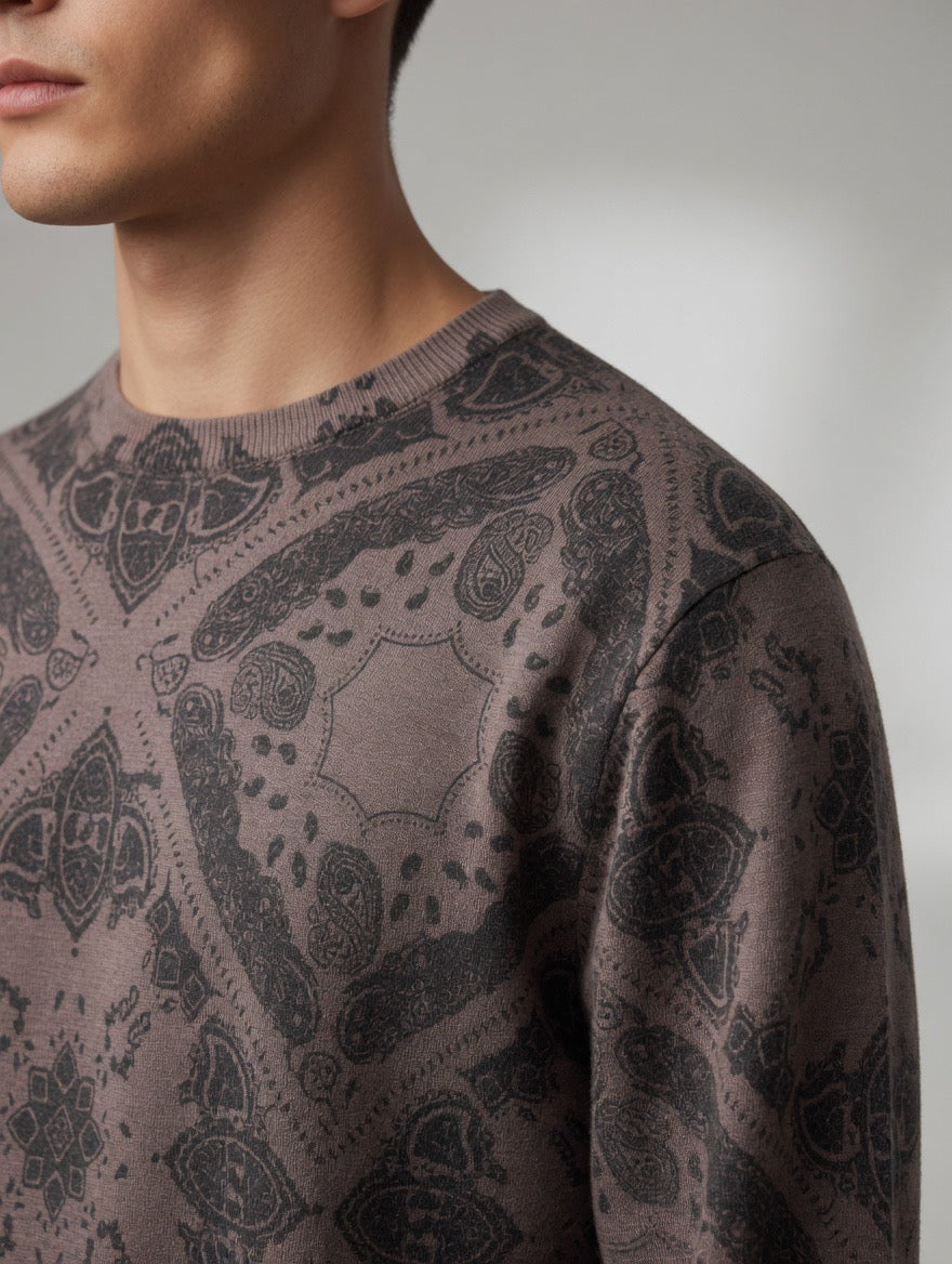Paisley Pattern Crewneck Sweatshirt