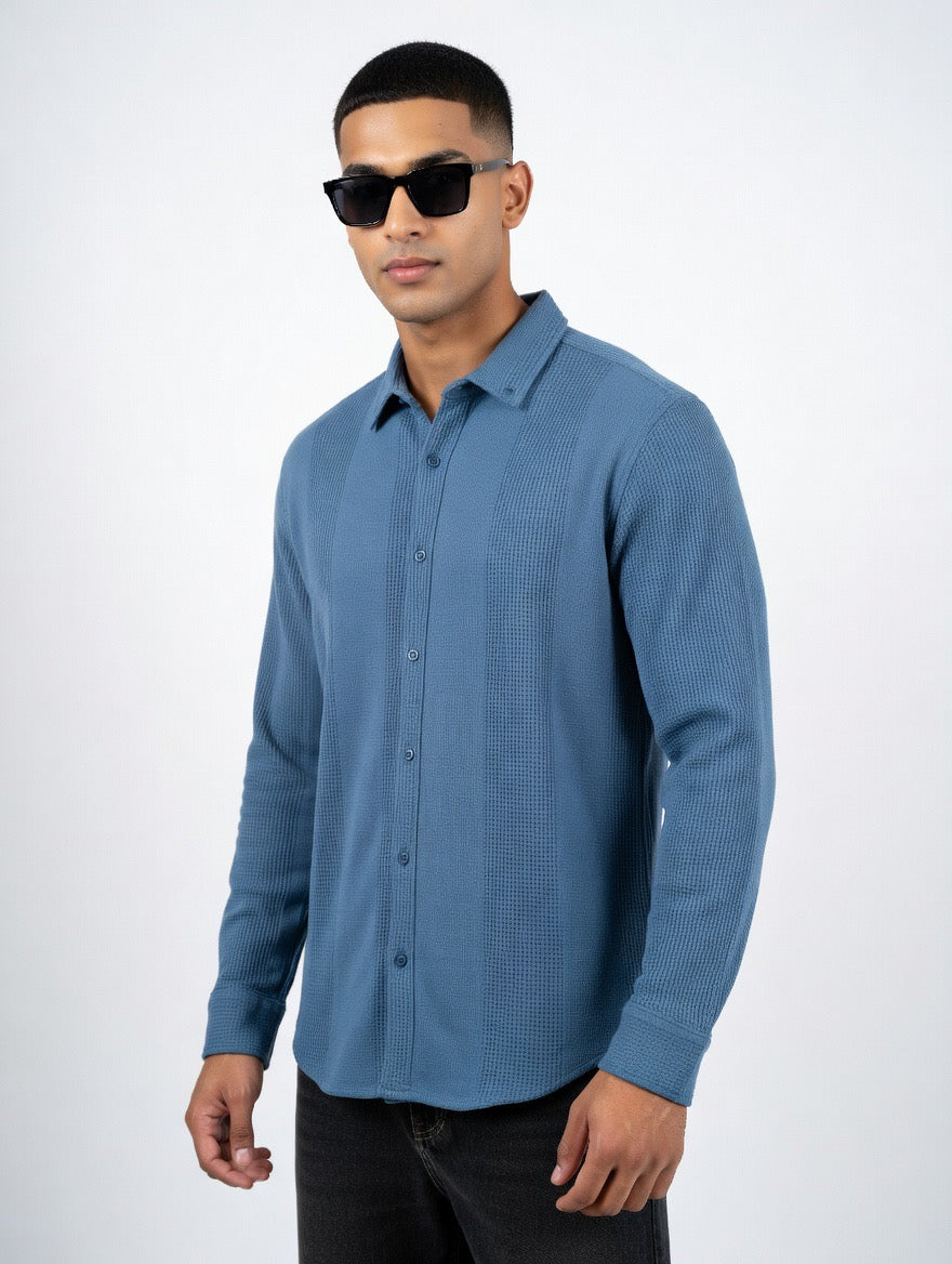 Waffle Knit Long Sleeve Shirt