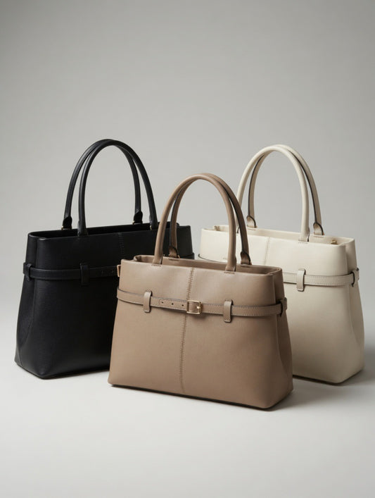 Structured Belt Tote Bag