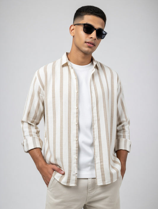 Striped Linen Button-Down Shirt