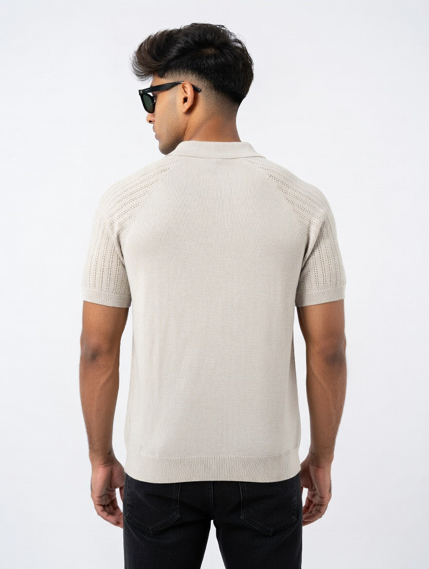 Knit Polo Shirt | Premium Textured Short Sleeve Polo
