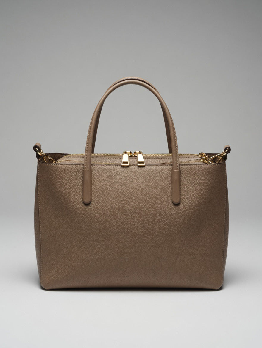 Signature Pebbled Faux Leather Tote Bag