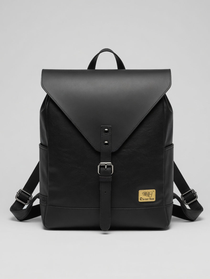 Faux Leather Backpack — Tan & Brown