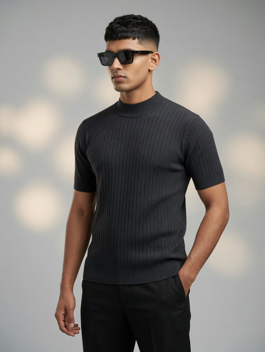Ribbed Knit Sweater Tee