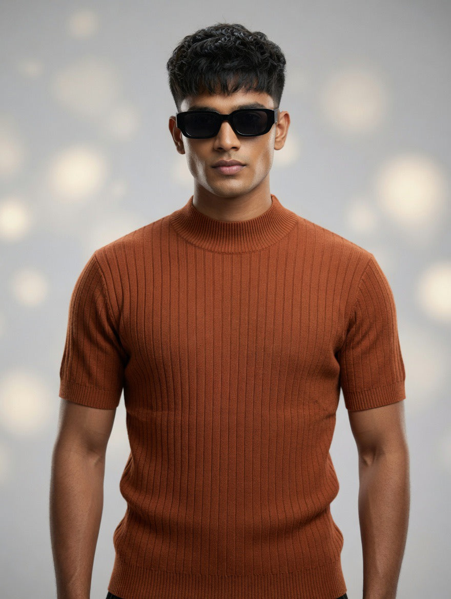 Ribbed Knit Sweater Tee