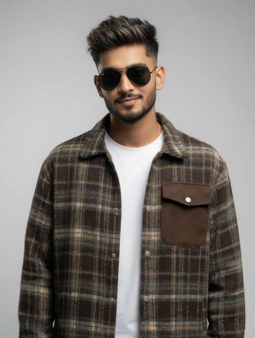 Oversized Houndstooth Shacket