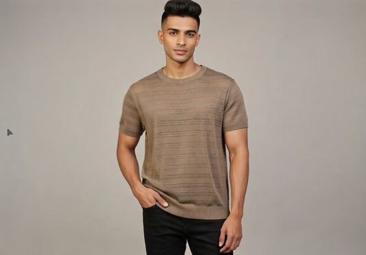 Open-Knit Mesh T-Shirt